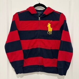 Polo by Ralph Lauren Kids Red & Navy Striped Zip Hoodie